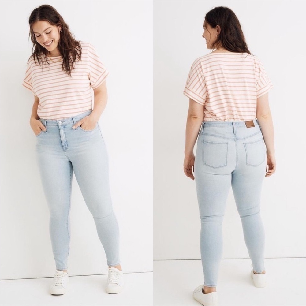 Madewell 9” Mid-Rise Skinny Crop Coolmax Jeans‎ Simon Wash Blue Size 32 NWT
